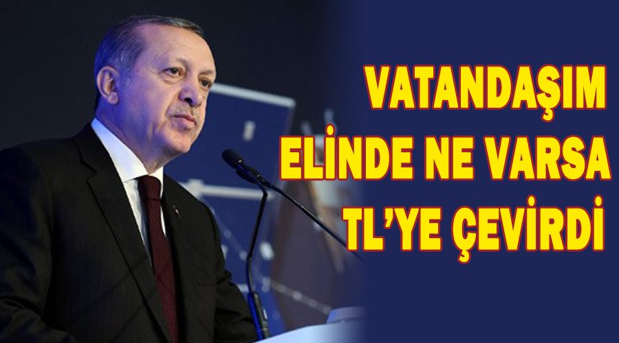 Erdoğan: Vatandaşım elinde ne varsa TL
