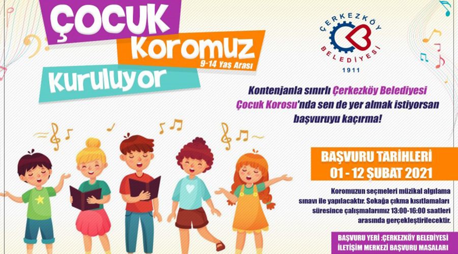 Çerkezköy Belediyesi çocuk korosu kuruyor