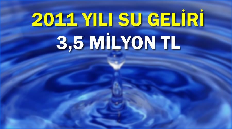 2011 yılı su geliri 3.5 milyon TL 