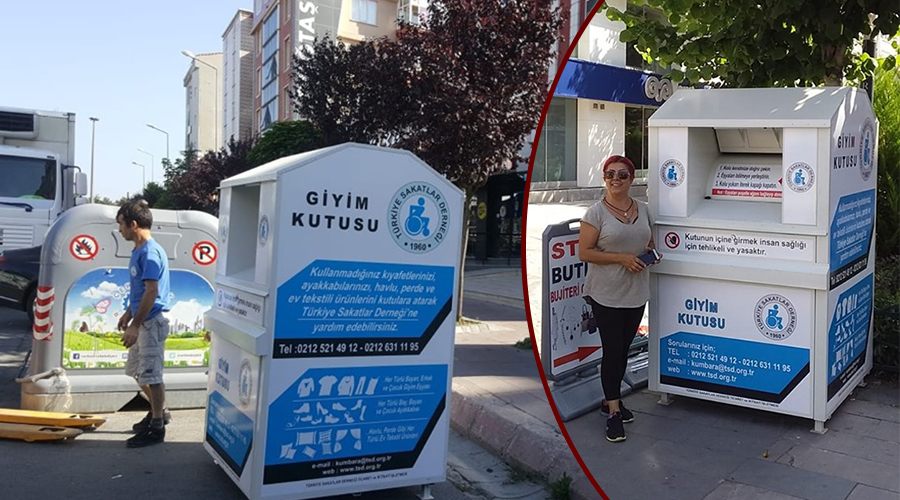 Giyim kutuları Çerkezköy sokaklarına yerleştirildi