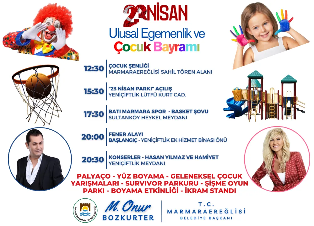 23 Nisan Ulusal Egemenlik ve Çocuk Bayramı Marmaraereğlisi’nde coşkuyla kutlanacak 