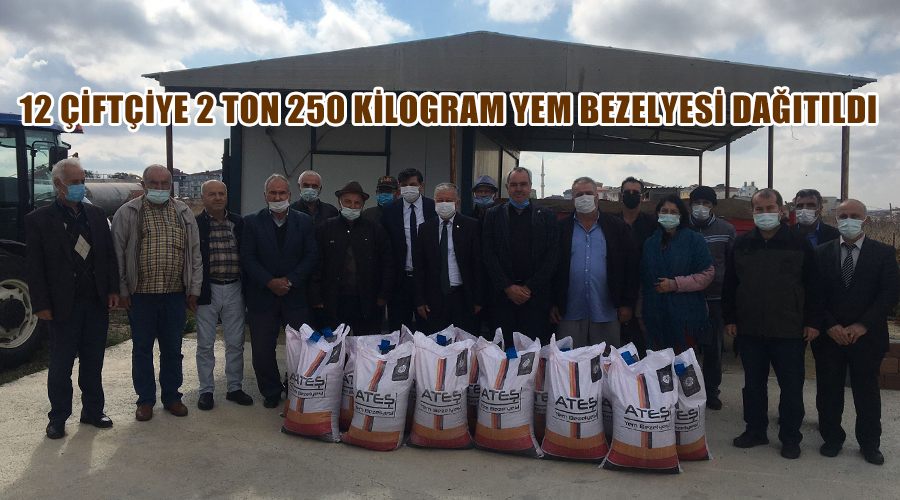 12 çiftçiye 2 ton 250 kilogram yem bezelyesi dağıtıldı