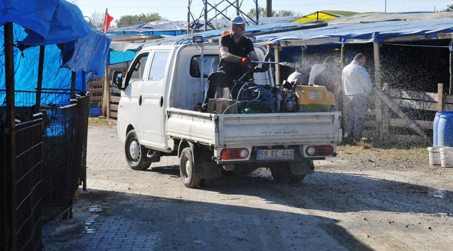 Süleymanpaşa Belediyesi kurban pazarında ilaçlamalara devam ediyor